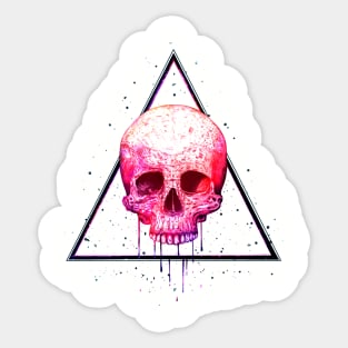 Skull In Triangle On Black Sticker